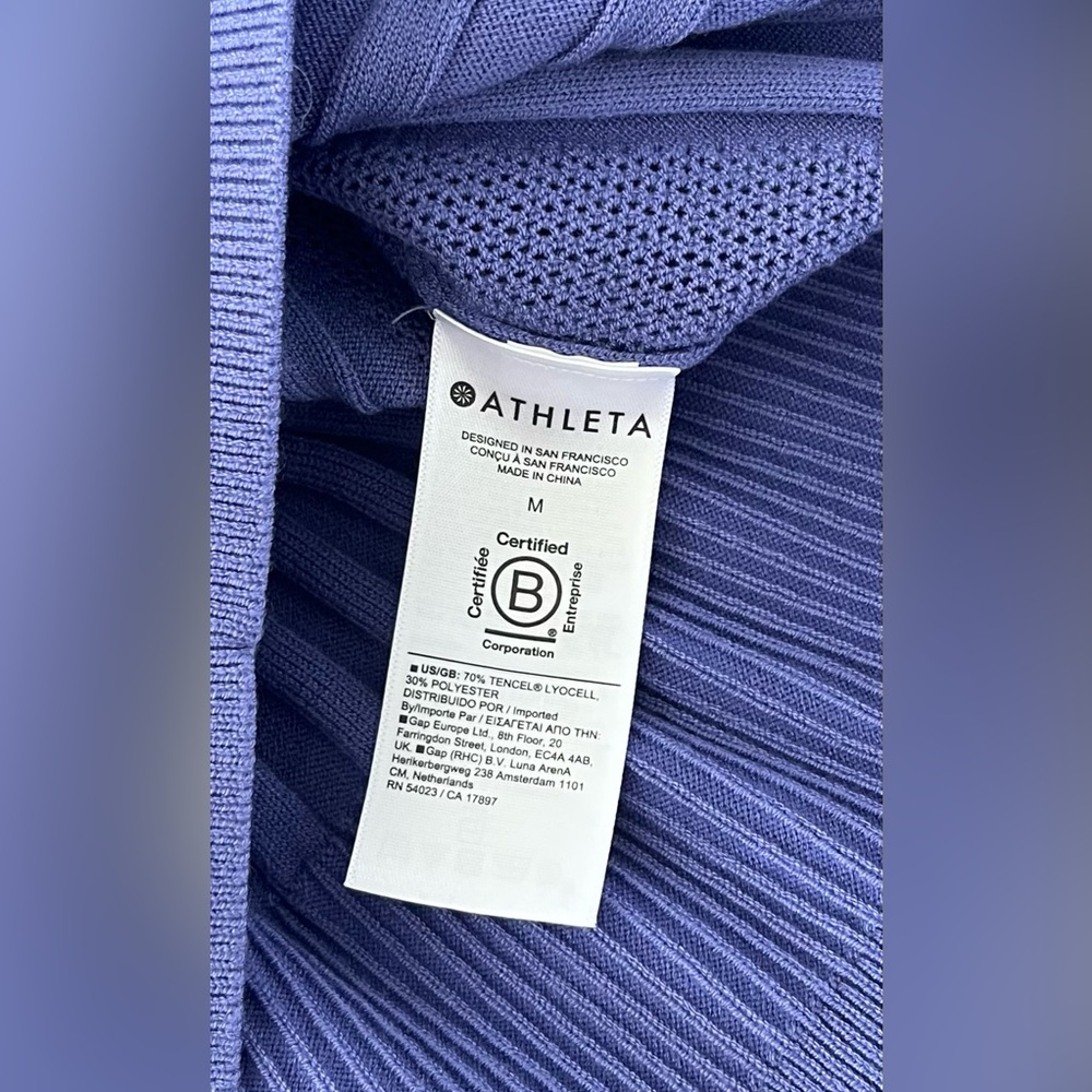 Athleta Fairway Sweater Ribbed Full Zip Size Medium Nwot - Picture 5 of 7